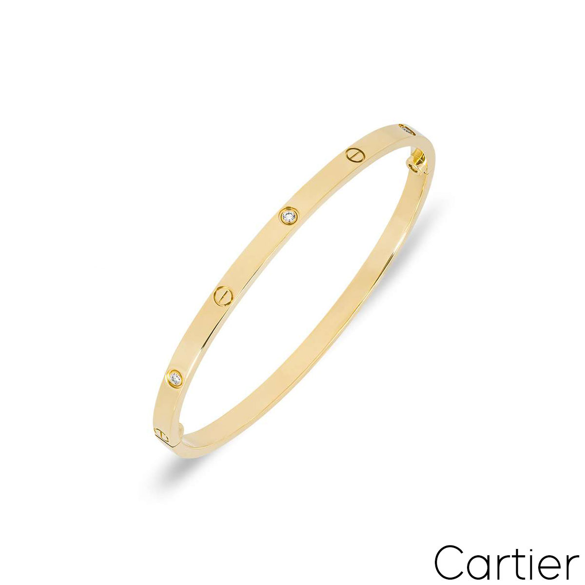Cartier Yellow Gold Half Diamond SM Love Bracelet Size 16 B6047216 Cartier Yellow Gold Half Diamond SM Love Bracelet Size 16 B6047216
